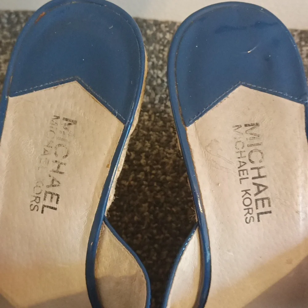 Michael kors blue open toe espadrilles size 10